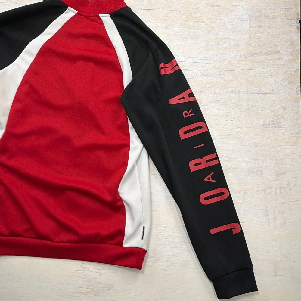 Jordan Track Jacket Full Zip Jumpman Logo Tricot Red Black White Mens Size S